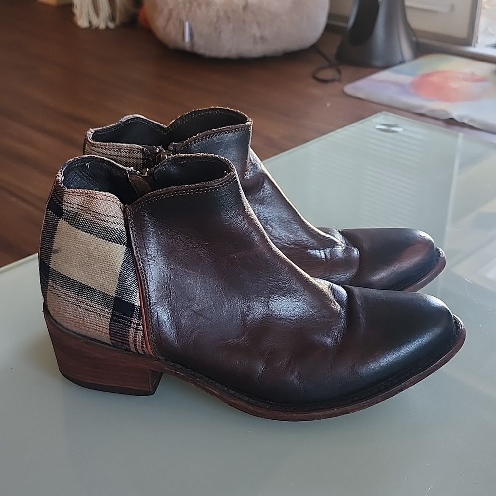 Liberty Black Sally Leather Ankle Boots Size 8 Western Boho Chic Coastal Cowgirl - Picture 4 of 11